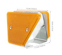 IDEANATEGRATE 2pcs High-brightness Trapezoidal Reflective Pavement Markers Dual Yellow Brackets, Rectangular Road Delineators for Driveway and Roadside Guardrails, Sturdy Traffic Safety