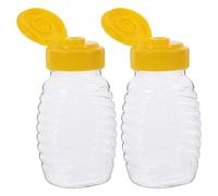 IDEANATEGRATE 2pcs Honey Dispenser Bottles 108ml Each, Leak-proof Honey Squeeze Bottles with Lids for Uniform Distribution and Precise Control, for Cafes and Restaurants