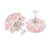 IDEANATEGRATE 2pcs Magnetic Nail Art Practice Stand Nail Holders in Pink Plastic with Elegant Design for False Tips Display and Efficient Use at Salons or Home