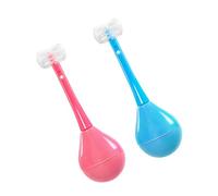 IDEANATEGRATE 2pcs Manual Toothbrush with Supple Silicone Bristles and Ergonomic Pp Handle, Tumbler Design for Deep Cleaning, for Daily Teeth Care