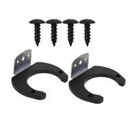 IDEANATEGRATE 2pcs Microphone Wall Mount Holders Black Silicone and Iron Mic Hooks with Stable Screw Fixation for Audio Recording Studios and Voice over Services