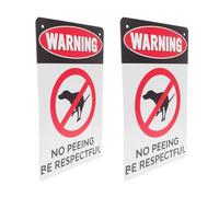 IDEANATEGRATE 2pcs No Peeing Sign Vintage Iron Warning Board Assorted Colour Rust Resistant Highly Visible Design for Garden Yard Pet