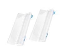 IDEANATEGRATE 2pcs Plastic Stationery Case Pencil Case Storage Box Not Easy to Break Portable Organizer for Students and Teachers