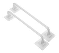 IDEANATEGRATE 2pcs Punch Free Towel Holder Plastic Towel Storage Rack for Bathroom and Kitchen, Simple Fashionable Design with Convenient Storage, White Colour