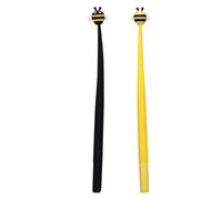 IDEANATEGRATE 2pcs Silicone Bee Shaped Gel Pens 0.5mm Fine Tip Smooth and Precise Lines Handwriting Pens with Ergonomic Design for Offices and Classrooms
