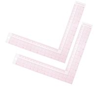 IDEANATEGRATE 2pcs Tailor Ruler Set with L Shape and Square Design, Plastic Sewing Measure Ruler for Accurate Drawing Lines and Smooth Surface, for Tailor Shop and Home Use