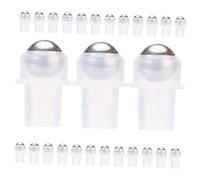 IDEANATEGRATE 30pcs Essential Oil Roller Balls Tooth Transparent Plastic Inserts Smooth Rollers for Lip Oil Perfume Bottles Refillable Metal Balls for Aromatherapy and Cosmetic Use