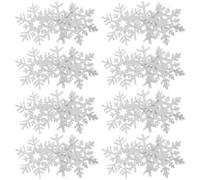 IDEANATEGRATE 30pcs Silver Embroidered Snowflakes Iron on Patches for Clothing and Backpacks, Cloth Material DIY Sewing Accessories for Handmade Crafts and Decoration