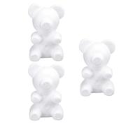 IDEANATEGRATE 3pcs Bear-shaped Foam Models Lightweight Easy to Shape DIY Valentine Craft with Ribbons Silk Flowers for Home Accessories