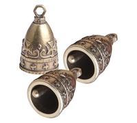 IDEANATEGRATE 3pcs Brass Jingle Bells with Antique Design, Small Bells for Crafts and DIY Jewelry Making, Safe with Smooth Edges, for Wall Hangings and Bag Charms
