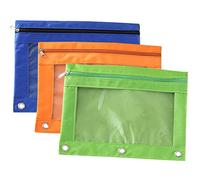 IDEANATEGRATE 3pcs Detachable Binder Pouch Binder Pen Pocket Oxford Cloth Tear-Resistant Easy to Clean Office School Files Coins
