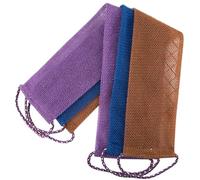 IDEANATEGRATE 3pcs Exfoliating Back Scrubber Shower Towels Portable Nylon Bathing Scrubbers with Reinforced Edges Assorted Colour for Traveling and Camping