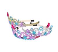 IDEANATEGRATE 3pcs Ocean Themed Little Girl Crowns Hair Hoops Silver Sequin Design, Easy to Put on Party Tiara Headbands for Daily Dress Decor