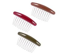 IDEANATEGRATE 3pcs Side Hair Comb Elegant Hairpin Interleaved Comb Acrylic Material Simple Fashion Beautiful Design Assorted Color Hold Hair Firmly Suitable for Dinners Dances Random Color