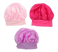 IDEANATEGRATE 3pcs Sleeping Bonnet Hat Set, Breathable Polyester round Caps Elastic Band, Keeps Hair in Place, Comfortable for Night Sleep and Daily Use