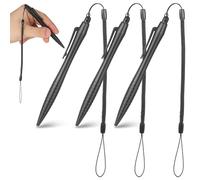 IDEANATEGRATE 3pcs Touch Screen Pen Replacement Stylus with Anti-lost Lanyard Precise Control Abs Material for Drawing and Gaming on Touchscreen Devices Black