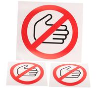 IDEANATEGRATE 3pcs Warning Sticker Not Touch Warning Sign Sticker Self-adhesive Vinyls Printed Pattern Easy to Use Safety Labels for Equipment Factory