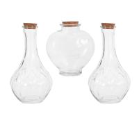 IDEANATEGRATE 3pcs Wishing Containers Unity Sand Ceremony Vase Heart Shaped Glass with Cork Stoppers Elegant Stunning Design for Wedding Party Home Display and Wedding Favor