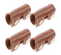 IDEANATEGRATE 4pcs Brown Razor Protective Head Cover Travel Case for Double Edge Safety Razor Bathroom and Vacation Use Protective Shield Cover