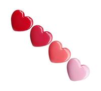 IDEANATEGRATE 4pcs Heart Shape Refillable Cosmetic Containers for Lip Balm and Lipstick, Plastic Multi-Purpose Storage Cases, Easy to Carry Travel and Daily Use Random Color