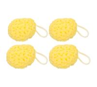 IDEANATEGRATE 4pcs Honeycomb Bath Balls Soft Shower Sponges for Exfoliating Body Scrubbing Reusable Loofah for Cleansing in Bathroom