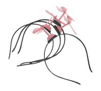 IDEANATEGRATE 4pcs Pink Propeller Headband Set for Birthday Party Hair Accessories with Rotating Plastic Helicopter Design Secure Fit Novelty Hair Hoop