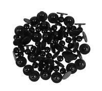 IDEANATEGRATE 50pcs Black Abs Chef Uniform Buttons Movable Round Chess Piece Shaped Comfortable Garment Accessories for Kitchen Workwear and Sewing Projects
