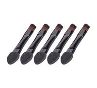 IDEANATEGRATE 50pcs Double-sided Eye Shadow Applicator Brush Set with Slanted Brow and Sponge Tips, Black Plastic and Synthetic Fiber Makeup Brushes for Women, Comfortable Touch and Even Gliding