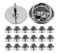 IDEANATEGRATE 50pcs Silver Brooch Back and Needle Pin Backings Locking Metal Pin Clutch with Smooth Opening and Closing Practical for DIY Use Craft Jewellery Making Accessory