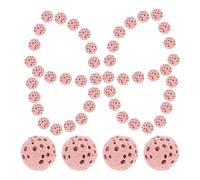 IDEANATEGRATE 50pcs Volcanic Rock Lava Beads 6mm-20mm Essential Oil Diffuser Stones for Jewelry Making, Absorb and Release Aromatherapy Oils, Stylish and Versatile Pink Beads for Crafting