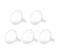 IDEANATEGRATE 5pcs 120mm Plastic Laboratory Funnels Set Small Pp Scientific Experiment Funnels for Liquid Separation Labware for Perfume and Essential Oil Bottles
