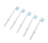 IDEANATEGRATE 5pcs Blue Square Toothbrush Replacement Heads Compatible with Water Flosser Oral Irrigator Dental Brush Tips for Interdental Cleaning and Gumline Care