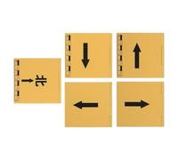 IDEANATEGRATE 5pcs Foldable Yellow Abs Directional Arrows Glare-reducing Surface, L-shaped Floor Markers for Sports Training, Volleyball Courts, and Industrial Environments