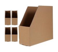 IDEANATEGRATE 5pcs Large Capacity Corrugated Storage Boxes Open Top Shelves Organizer Cases for Warehouse Garage Office Inventory Use with Slanted