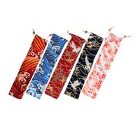 IDEANATEGRATE 5pcs Portable Drawstring Bags for Chopsticks and Silverware, Cloth Material with Multifunctional Design and Japanese Style, for Party Or On-the-go Dining Convenience