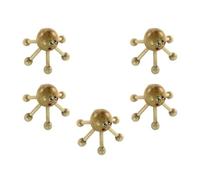 IDEANATEGRATE 5pcs Wooden Six Claws Massager Head Set Smiling Face Pattern, Small and Convenient Portable Massager for Head Massage, for Reading and Working the Office