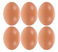 IDEANATEGRATE 6pcs Brown Plastic Decorative Eggs for Decorating and Photography Props, Lifelike Egg Shape for Kindergarten and Art Training Institution Use