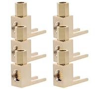 IDEANATEGRATE 6pcs L Shape 90 Degree Y Fork Copper Audio Terminal Fitting with Gold Plated Surface, Premium Conductivity and Universal Fit for Modern Audio System and Classic Stereo Connector