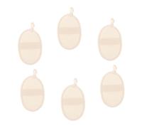 IDEANATEGRATE 6pcs Natural Exfoliating Loofah Back Scrubber Towels in Beige, Soft Synthetic Bath Exfoliating Tools with Hanging Holes, for Bathroom Bathing and Dead Skin Removal