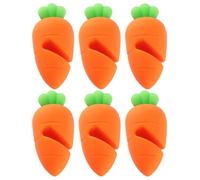 IDEANATEGRATE 6pcs Silicone Spill-proof Lid Lifters in Carrot Shape for Pot Boil Prevention, Comfortable Hand Feeling and Sturdy Material, Kitchen Accessory to Prevent Overflow
