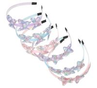 IDEANATEGRATE 6pcs Thin Glitter Butterfly Headbands, Sparkly Sequin Headbands Made of Cloth, Not Easy to Break or Fade, for Parties and Occasions
