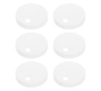IDEANATEGRATE 6pcs Toilet Seat Screw Covers Caps, Toilet Decorative Bolt Covers, White Plastic, Top Hinge Fixings, Bathroom Use