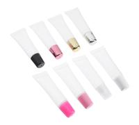 IDEANATEGRATE 8pcs Assorted Color Empty Lip Gloss Tubes 15ml Plastic Mini Lip Color Containers Lightweight and Convenient for Travel and Everyday Makeup Sessions
