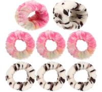 IDEANATEGRATE 8pcs Elastic Flannel Wristbands for Washing Your Face and Exercise, Delicate Water-absorbent Wrist Bands for Women, Convenient Spa and Skincare Accessory