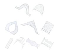 IDEANATEGRATE 9pcs Acrylic Patchwork Rulers and Quilting Templates Set for DIY Sewing, Special-Shaped Design to Simplify Sewing Work, Convenient and Sturdy Quilting Tools for Craft Projects