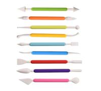 IDEANATEGRATE 9Pcs Cake Decorating Tool Set Fondant Sculpting and Modeling Multi-Functional Baking for Cake Carving and Curving Suitable for Home Bakery