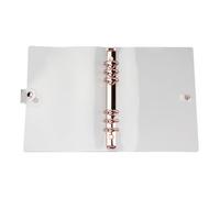 IDEANATEGRATE A5 6-rings Loose-leaf Binder Cover Notebook Shell Pvc Rose Gold Refillable Portable Notepad Protector for Student Supplies
