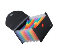 IDEANATEGRATE A6 Accordion File Organizer 13 Compartments Mini Expanding Folder, Black Cover and Rainbow Inner Pages, Portable Document Organizer Folder for Business and Daily Use