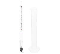 IDEANATEGRATE Alcohol Hydrometer Set with Plastic Cylinder for Liquor Testing, Highly Precise Measurement and Easy to Store and Transport, for Home Brew and Spirit Strength Testing