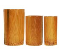 IDEANATEGRATE Bamboo Reusable Cupping Cups Set with Anti-Slip Finger Mold, Round Shape, Easy to Use Massage Tools for Home Salon Use and Facial Cupping Therapy